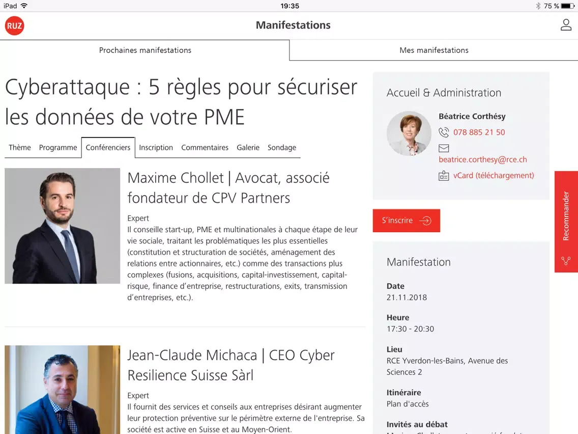 Captures d'écran de RCE - Groupe Raiffeisen iPad 